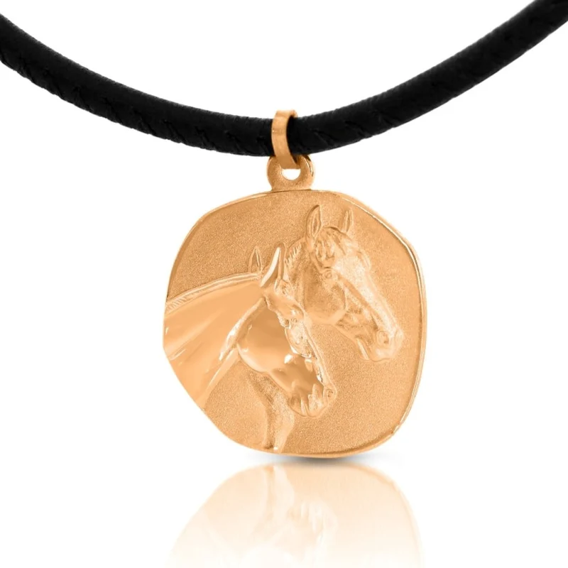 Nappaleder Kette mit Anhänger 2,3 cm Pferde Schmuck Pony Pferd Horse