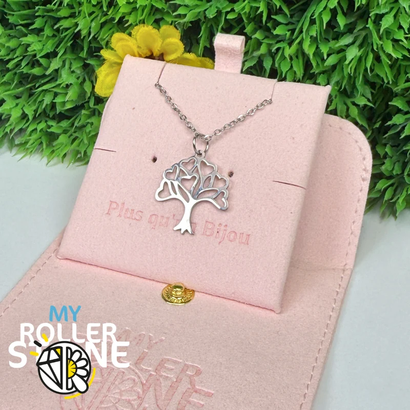 Anhänger aus Silber und Gold mit Lebensbaum und Herz