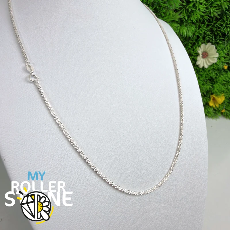 Funkelnde Kette aus 925er Sterlingsilber – Facettiertes Glied