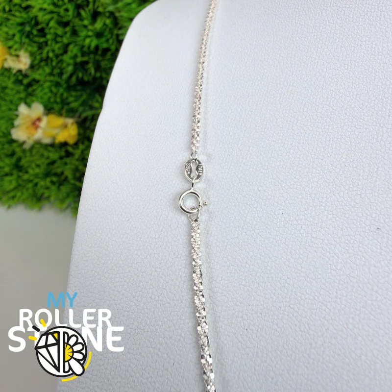 Funkelnde Kette aus 925er Sterlingsilber – Facettiertes Glied