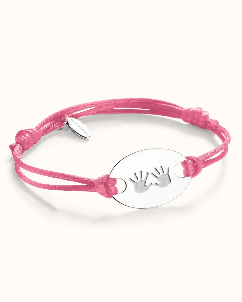 Hand en Voetafdruk Oval Armband - Zilver - Gepersonaliseerd Sieraad