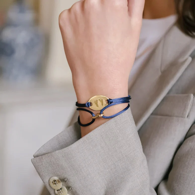 Hand en Voetafdruk Oval Armband - Zilver - Gepersonaliseerd Sieraad