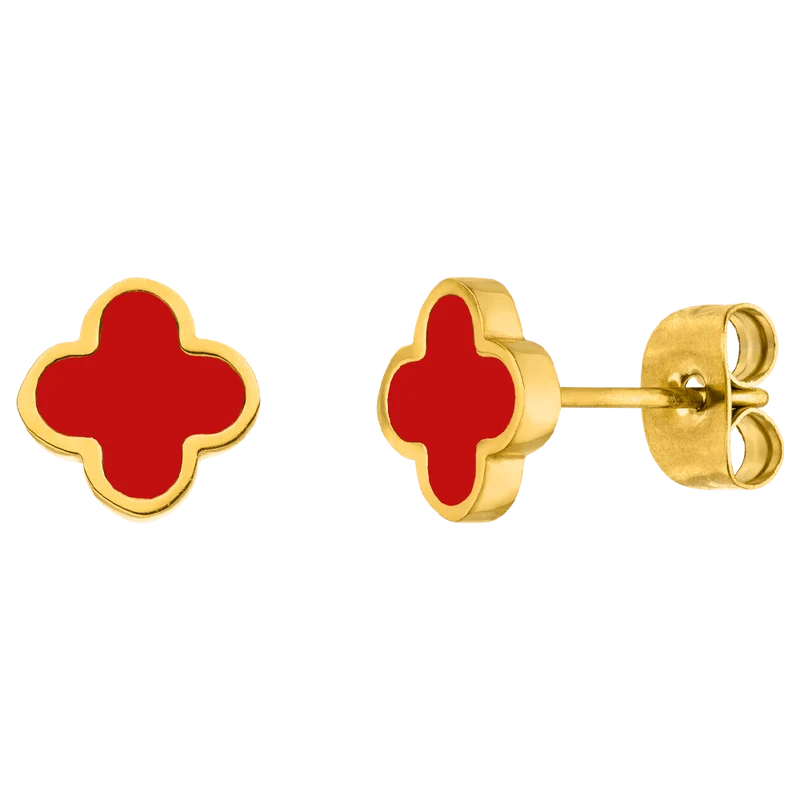 Red Clover Ohrstecker | 18K vergoldet
