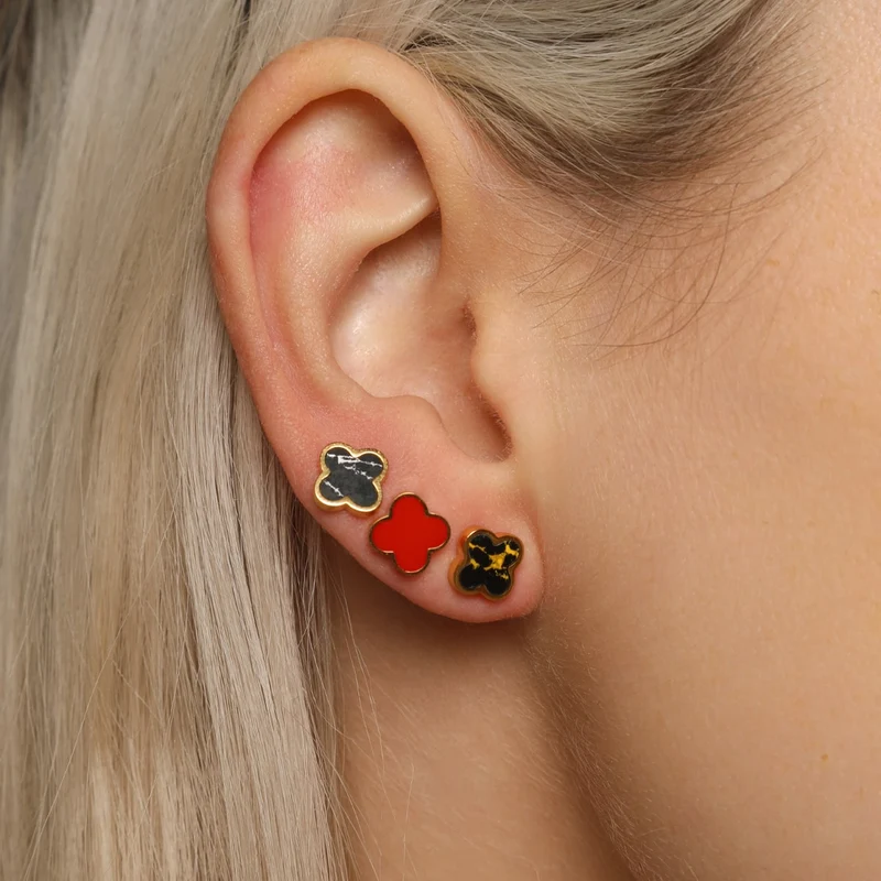 Red Clover Ohrstecker | 18K vergoldet