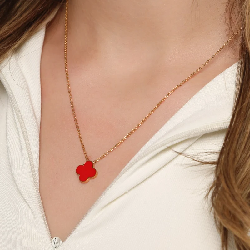 Red Clover Kette | 18K vergoldet