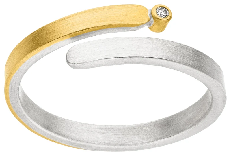 925er Silber Ring feingoldbelegt MANU R1413BR