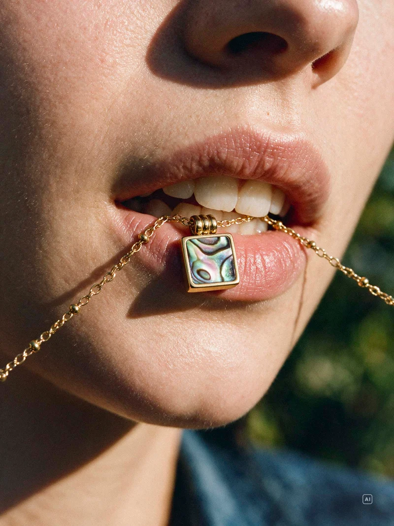 Iridescent Square Kette