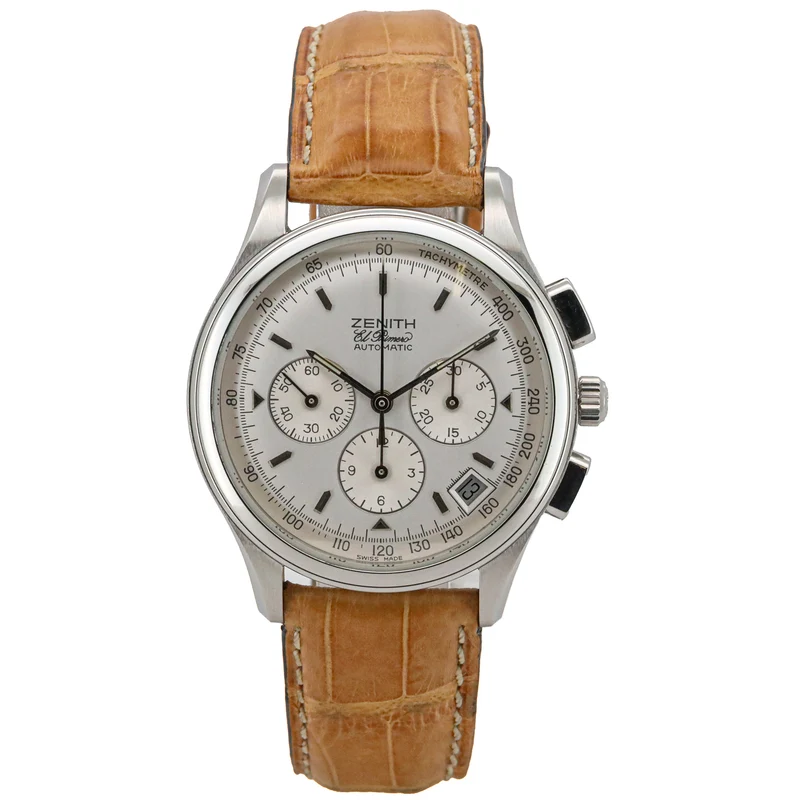 Zenith El Primero 38mm Chronograph Cal.400 01500400 B&P Stahl Leder Dif33379