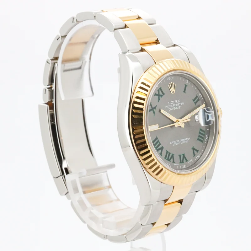 Rolex Datejust II Wimbledon 41mm 116333 Stahl Gold LC100 B&P Dif FR19242