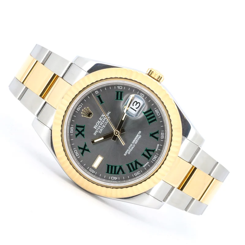 Rolex Datejust II Wimbledon 41mm 116333 Stahl Gold LC100 B&P Dif FR19242