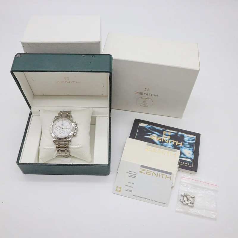 Zenith El Primero Rainbow 40mm Chronograph 02.0360.400 Edelstahl B&P X