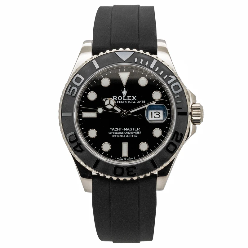 Rolex Yacht-Master 42mm 226659 Oysterflex White Gold Black Dial B&P
