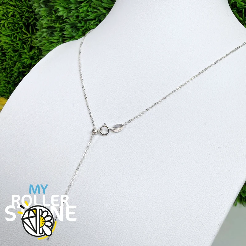 Verstellbare Kette aus 925er Sterlingsilber mit verschiebbarer Perle