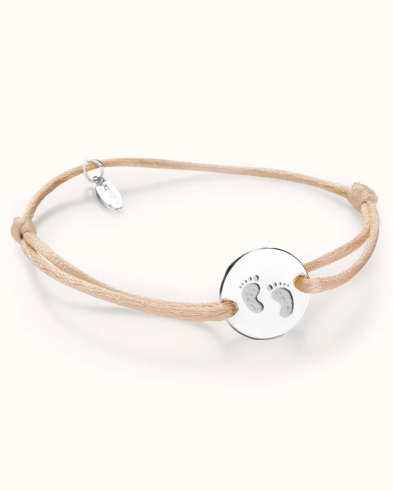 Hand en Voetafdruk Round Armband - Zilver - Gepersonaliseerd Sieraad