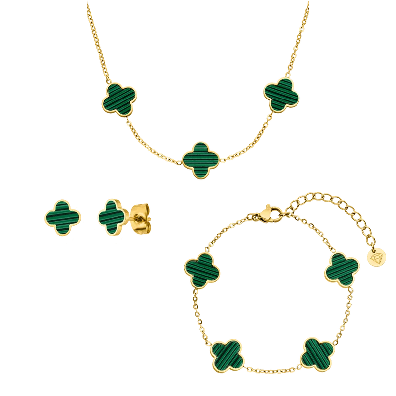 Green Clover Set | 18K vergoldet