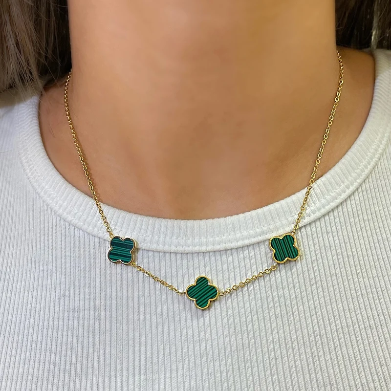 Green Clover Set | 18K vergoldet