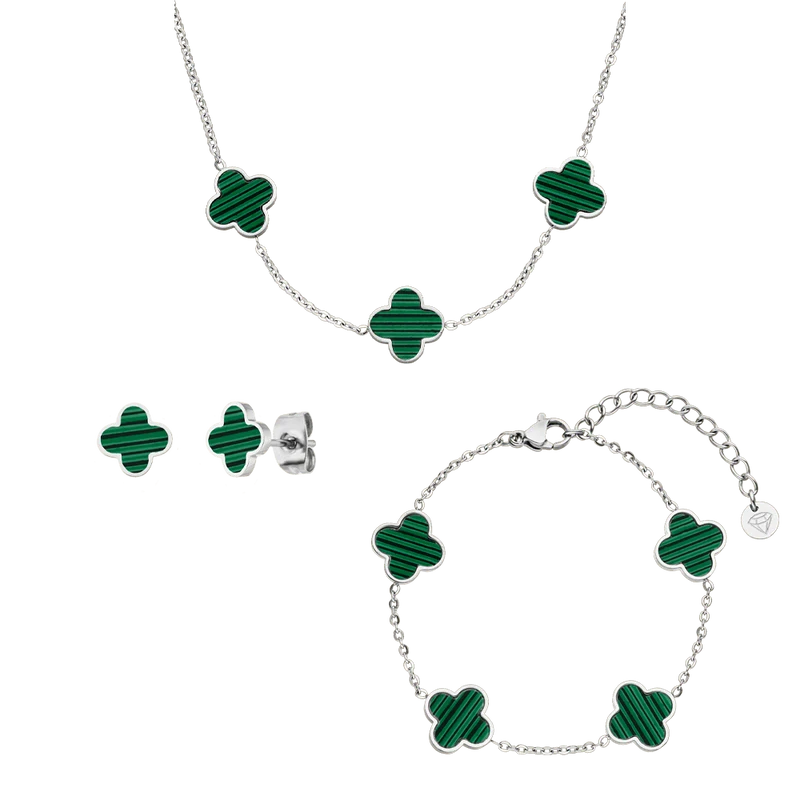 Green Clover Set | 18K vergoldet