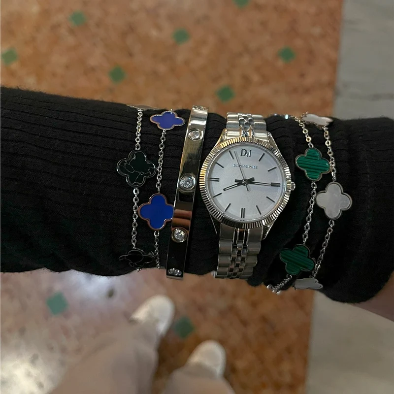Green Clover Armband | 18K vergoldet