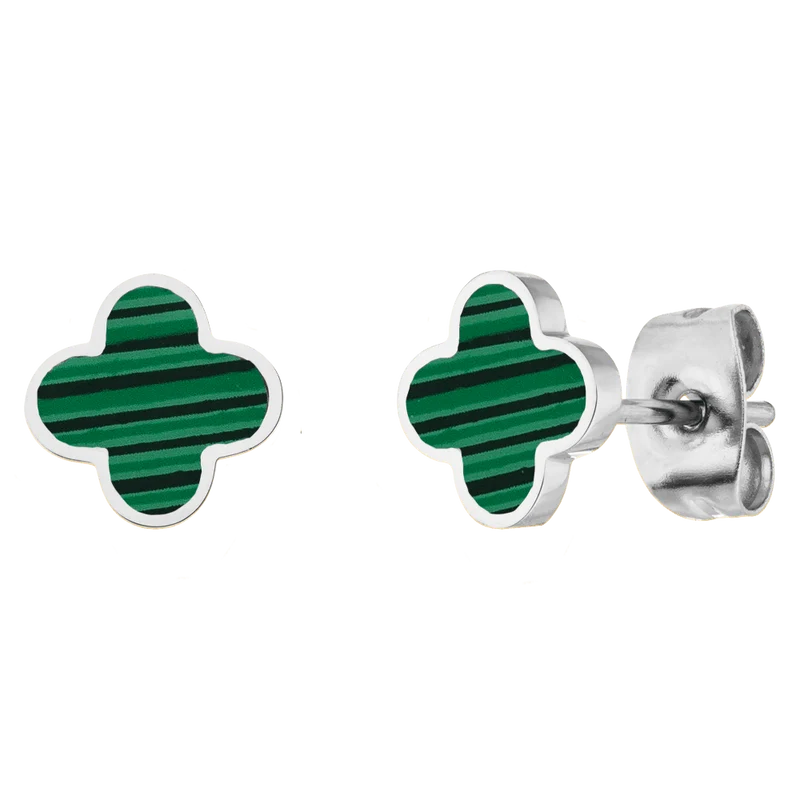 Green Clover Ohrstecker | 18K vergoldet