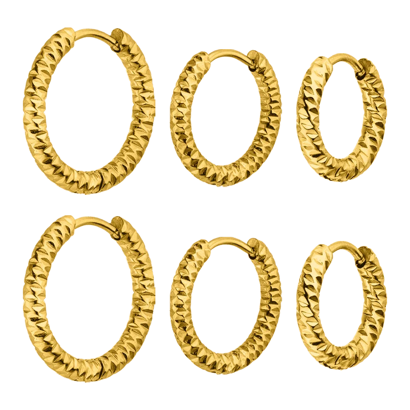 Crushed Set Ohrringe | 18K vergoldet
