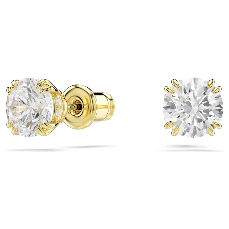 Magic Snowflake Necklace & Earrings Set with Mixed-Cut White Crystal in Gold