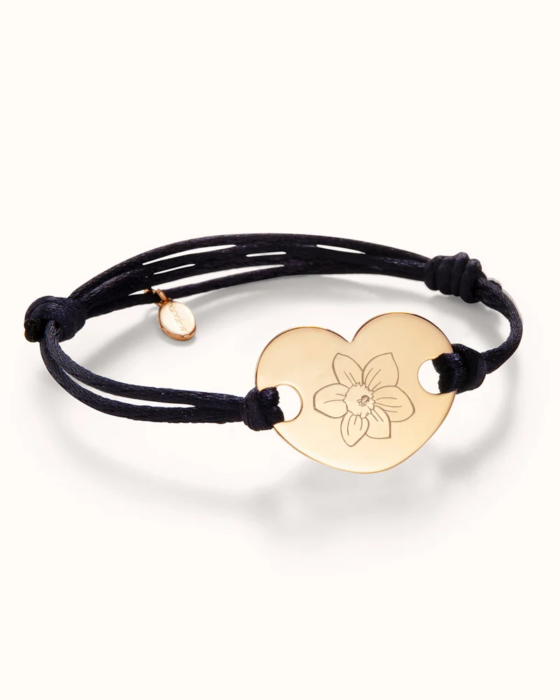 Geboortebloem Heart Armband - Verguld - Gepersonaliseerde Armband