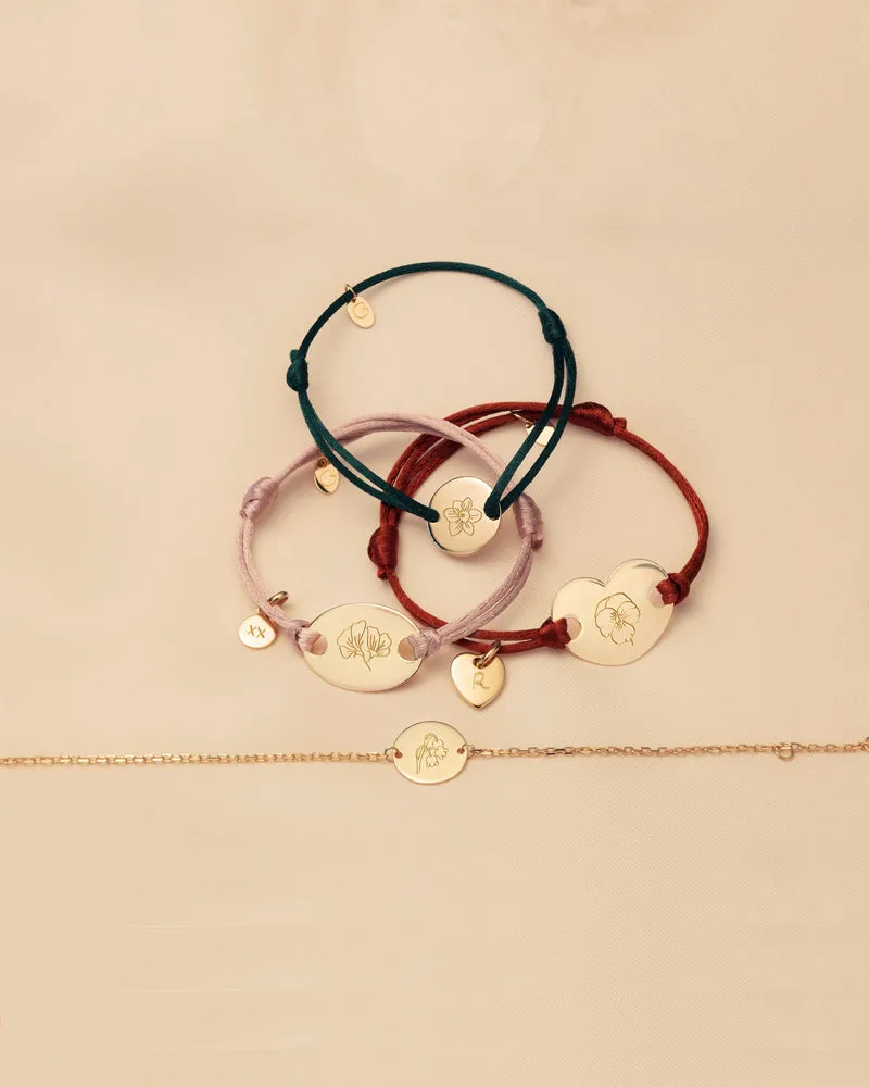 Geboortebloem Coin Armband - Verguld - Gepersonaliseerde Armband