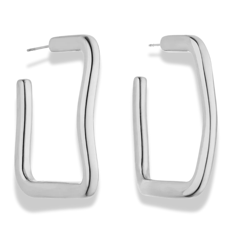 Popular Melty Square Ohrstecker 14K Vergoldet
