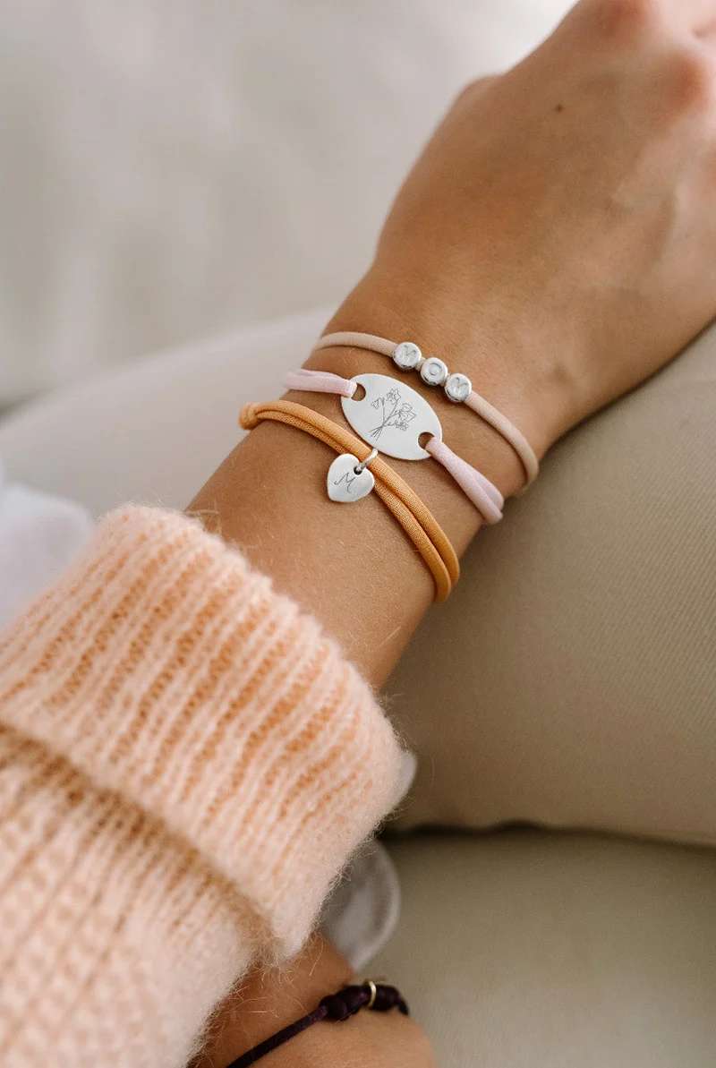 Geboortebloem Oval Armband - Zilver - Gepersonaliseerde Armband