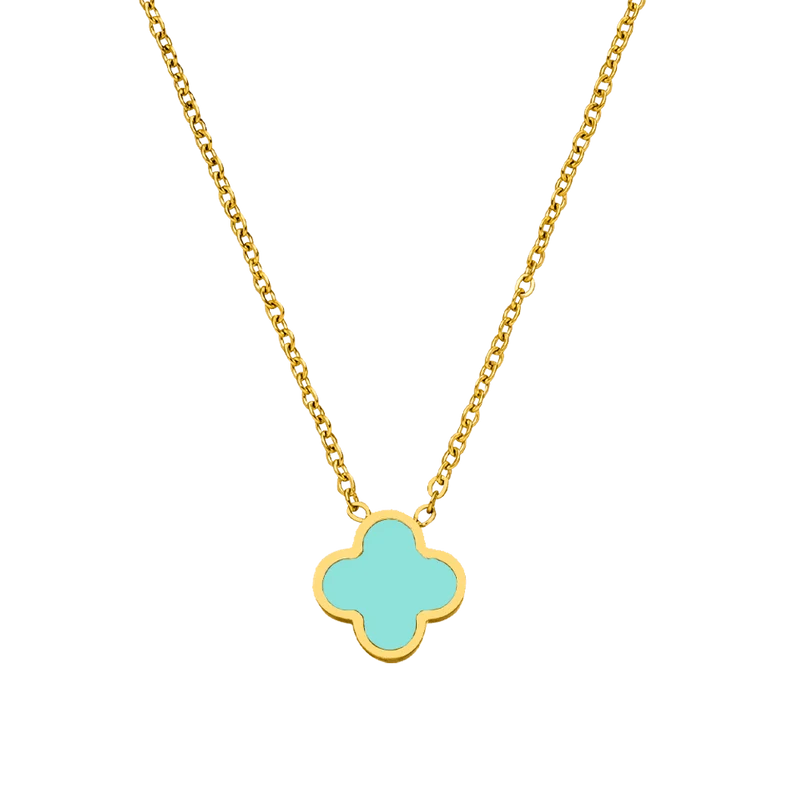 Ice Blue Clover Kette | 18K vergoldet