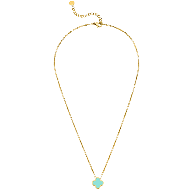 Ice Blue Clover Kette | 18K vergoldet