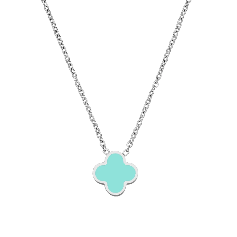 Ice Blue Clover Kette | 18K vergoldet