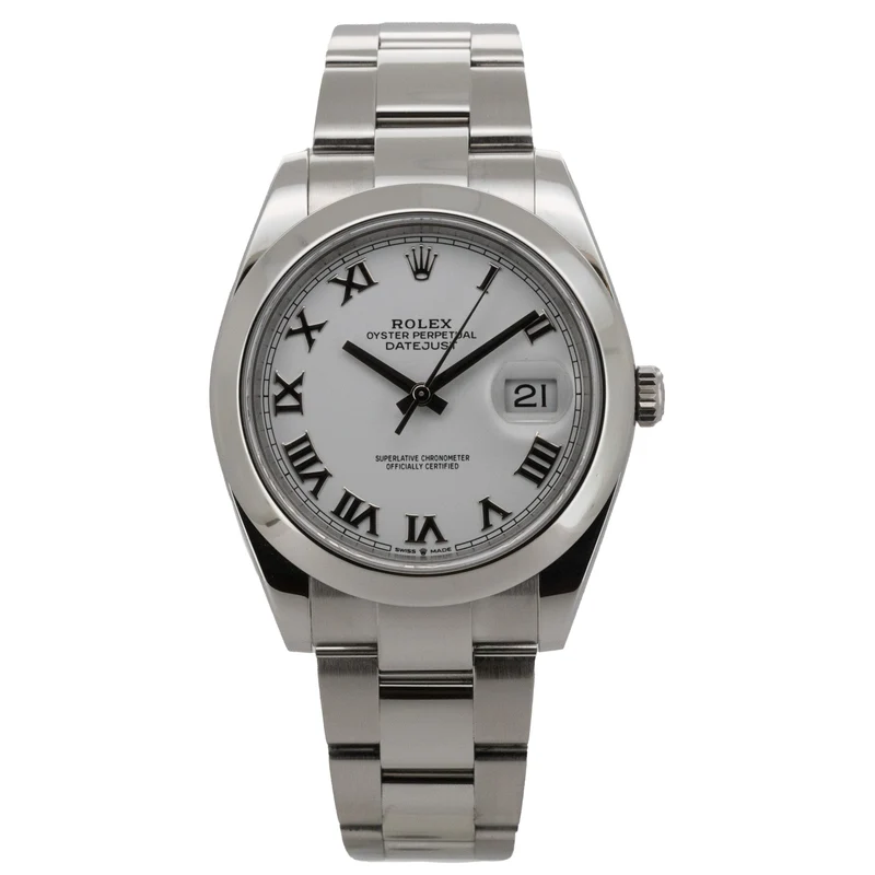 Rolex Datejust Oyster 41 126300 White Roman Dial B&P Dif FR19253