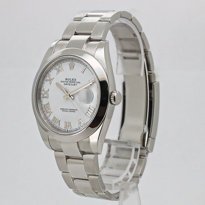 Rolex Datejust Oyster 41 126300 White Roman Dial B&P Dif FR19253