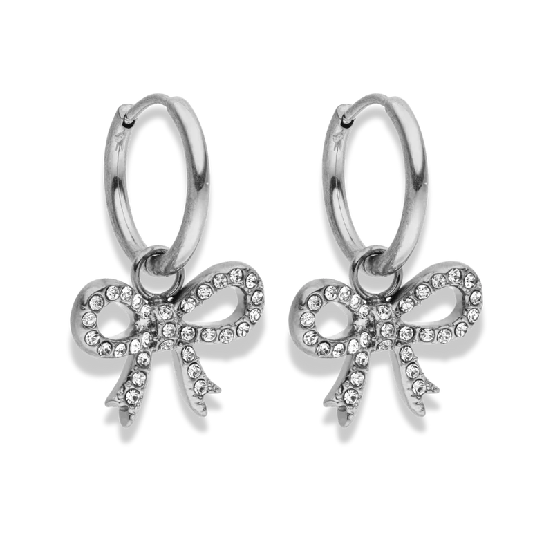 Pave Ribbon Huggie Ohrringe 14K Vergoldet