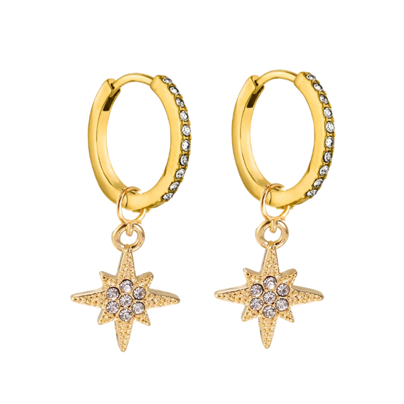 Abbaddon Star Huggie Ohrringe 14K Vergoldet