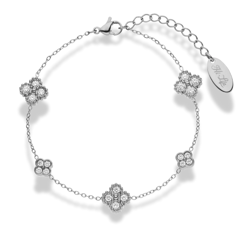 Glourious Pave Flower Armband 14K Vergoldet