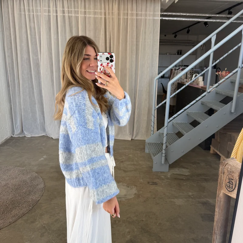 Strickjacke Soft Stripes - Blau