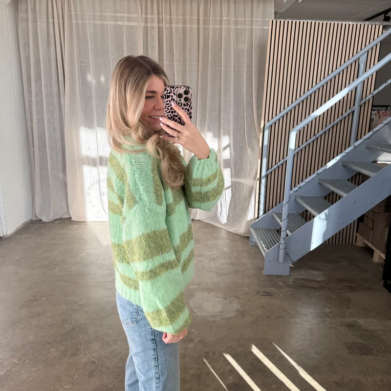 Strickjacke Soft Stripes - Grün
