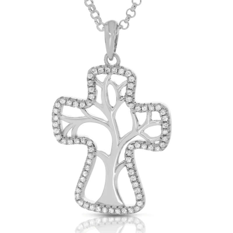 Schmuck Kreuz Lebensbaum Kette 925 Silber Anhänger Taufe Kommunion