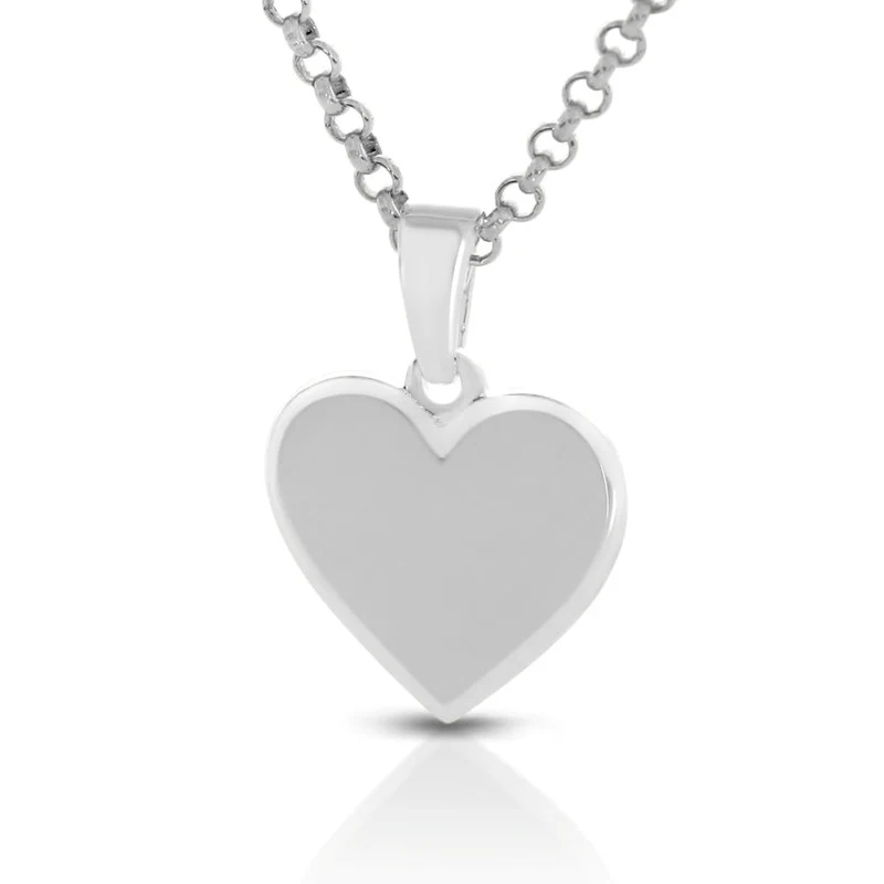 Herz poliert Kette Anhänger 925 Sterling Silber