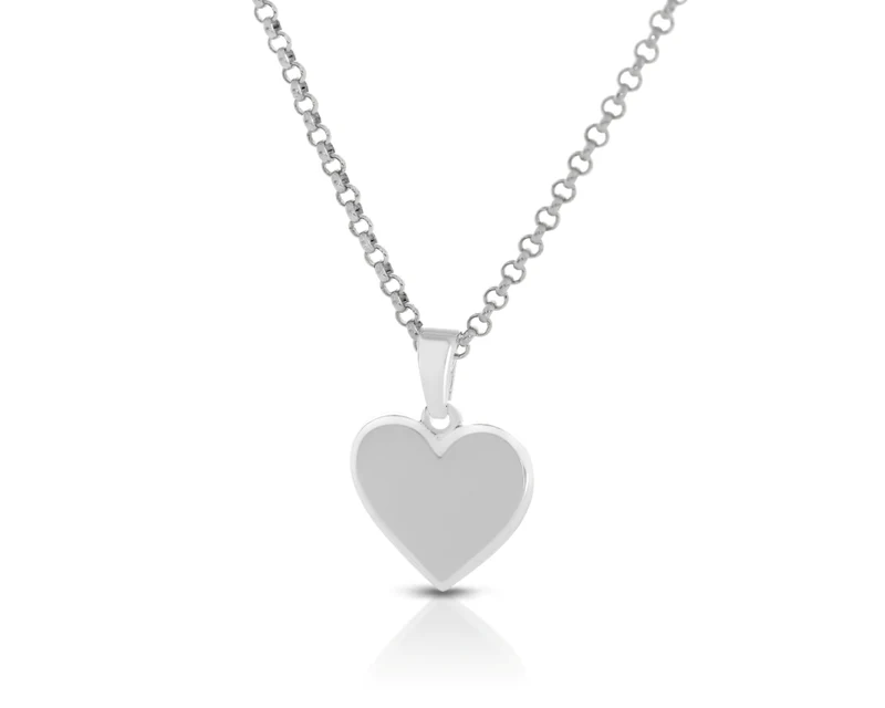 Herz poliert Kette Anhänger 925 Sterling Silber
