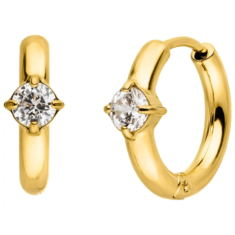 One Stone Ohrringe | 18K vergoldet