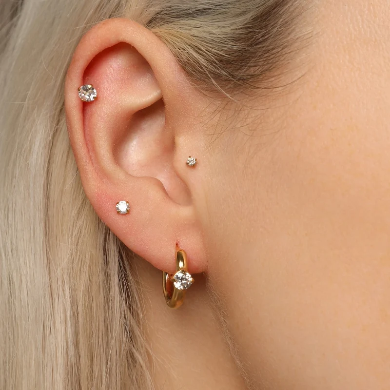 One Stone Ohrringe | 18K vergoldet