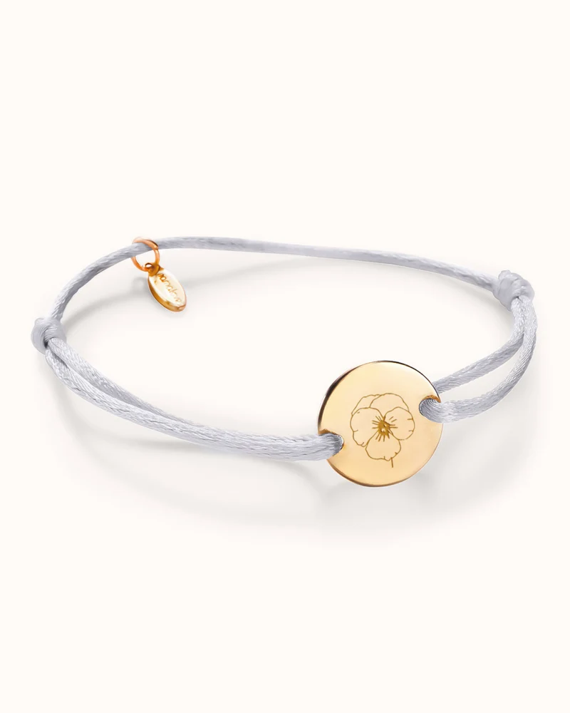 Geboortebloem Round Armband - Verguld - Gepersonaliseerde Armband