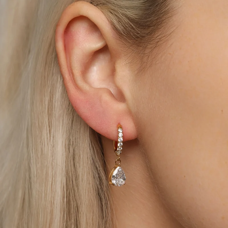 Tear Drop Ohrringe | 18K vergoldet
