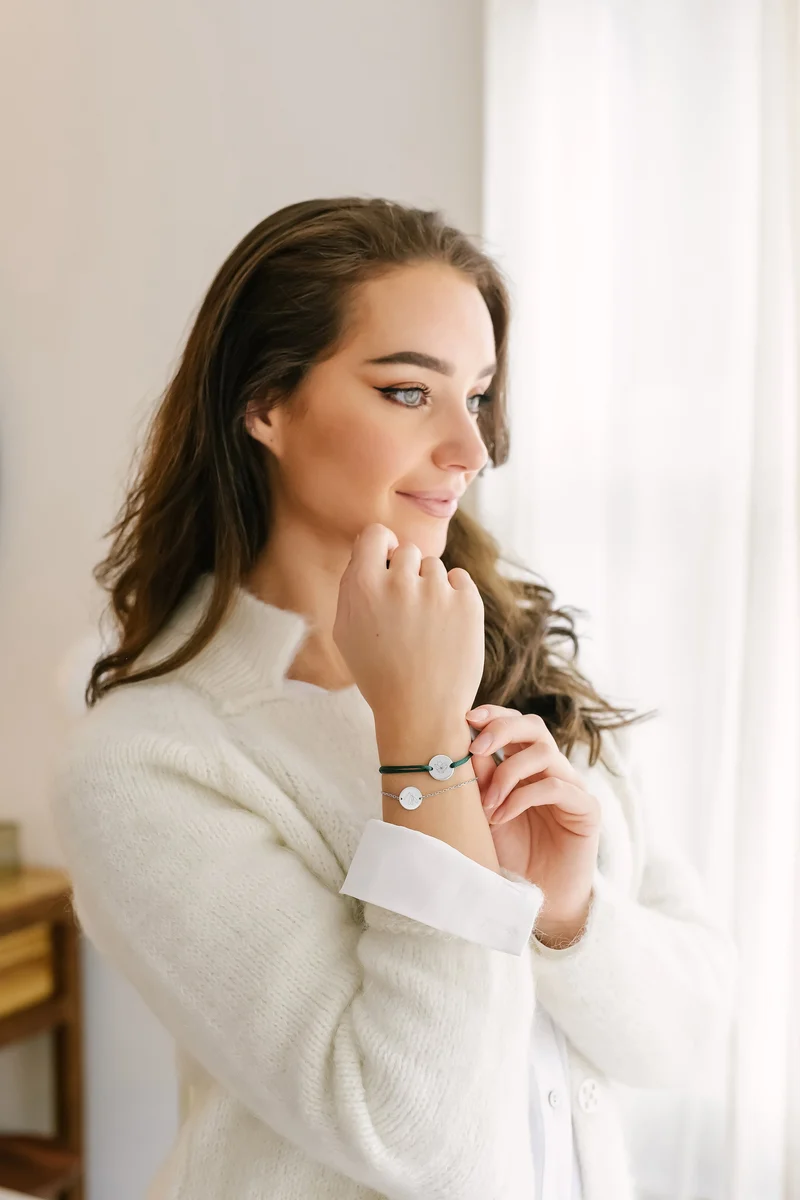 Geboortebloem Round Armband - Zilver - Gepersonaliseerde Armband
