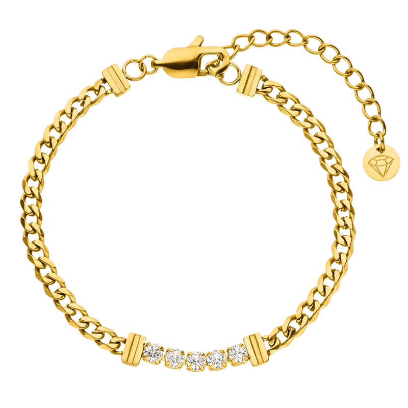 5 Stone Armband | 18K vergoldet