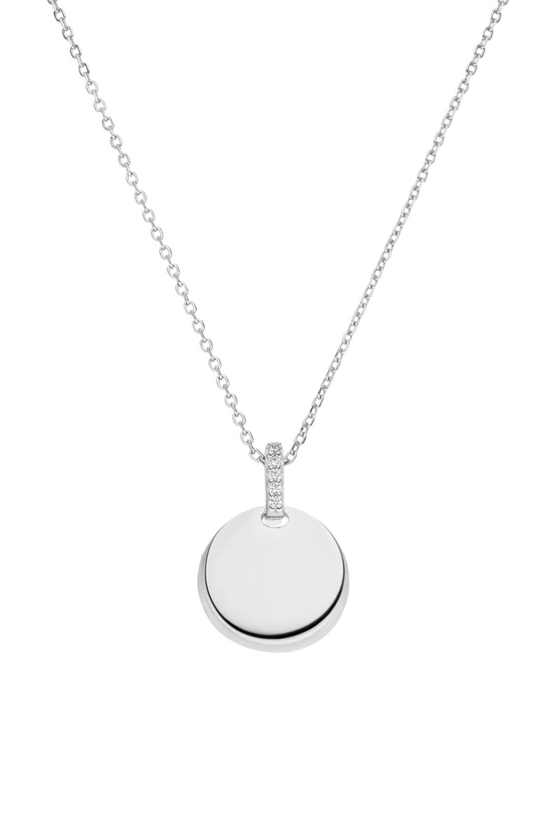 Engravable Round Pavé Necklace