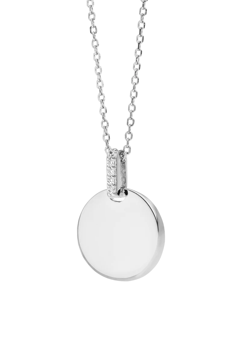 Engravable Round Pavé Necklace